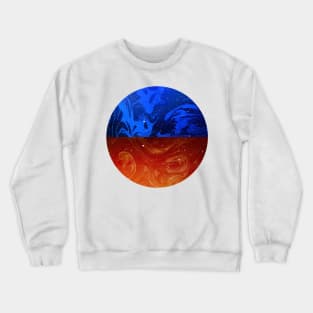 Circular Blue Orange Marble Crewneck Sweatshirt